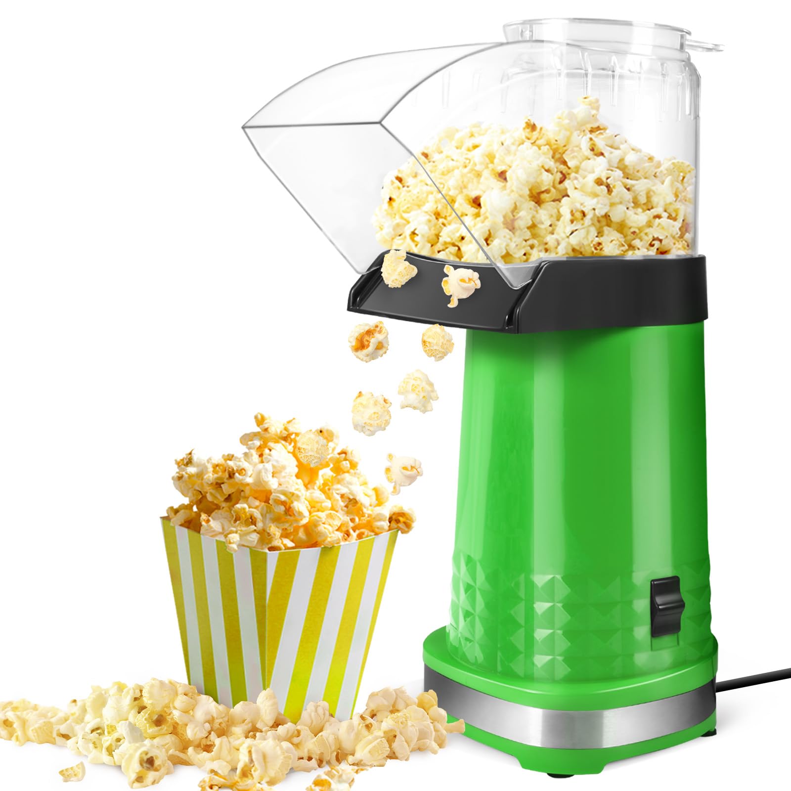 Photo 1 of Air Popcorn Maker – Fast & Oil-Free Popcorn in 2 Mins, Healthy Electric Popcorn Popper with Measuring Cup, Easy to Use & Clean