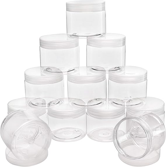Belle Vous Cosmetic Containers (12 Pck) 150ml Air Tight Clear