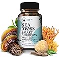 HAPPY FOX Irish Sea Moss Capsules & Mushroom Complex - Organic Seamoss with Adaptogens for Brain Health, 1500mg, 90 Vegan Capsules, Organic Mushroom Supplement