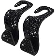 Dermasy 2 Pack Car Hooks, 2021 New Bling Rhinestones Crystal Hooks Car Decorations Auto Seat Back Organizers Strong and Durable Backseat Hanger Storage Universal for SUV Truck Vehicle (Black2)