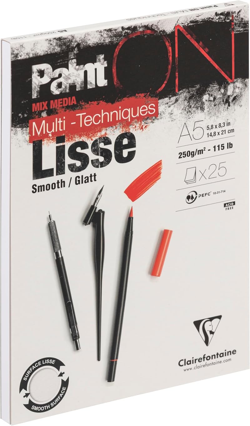 Clairefontaine Painton Multi-Technique White A5 250gsm 25 Sheets