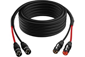 Mygatti 2-Channel XLR Snake Cables 10FT, 2 Colored XLR Male to Female Microphone Cable with Color-Coded, for Recording, Studi