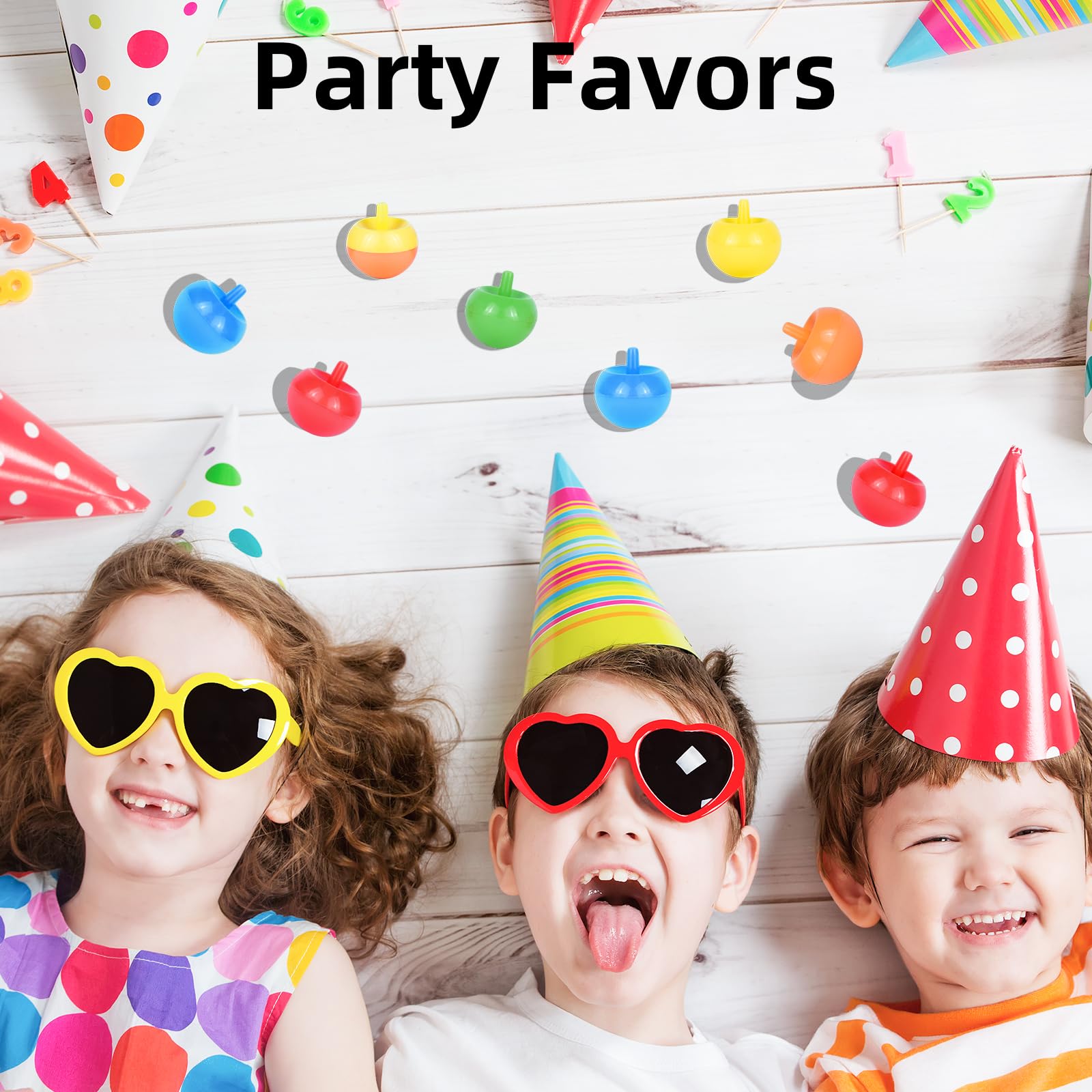 36 Pcs Spinning Tops for Kids, Top Toys | 25 Color Block Combinations | Spinner Toys, Trompos | Bulk Spin Toys for Party Favors, Stocking Stuffers & Bulk Gifts