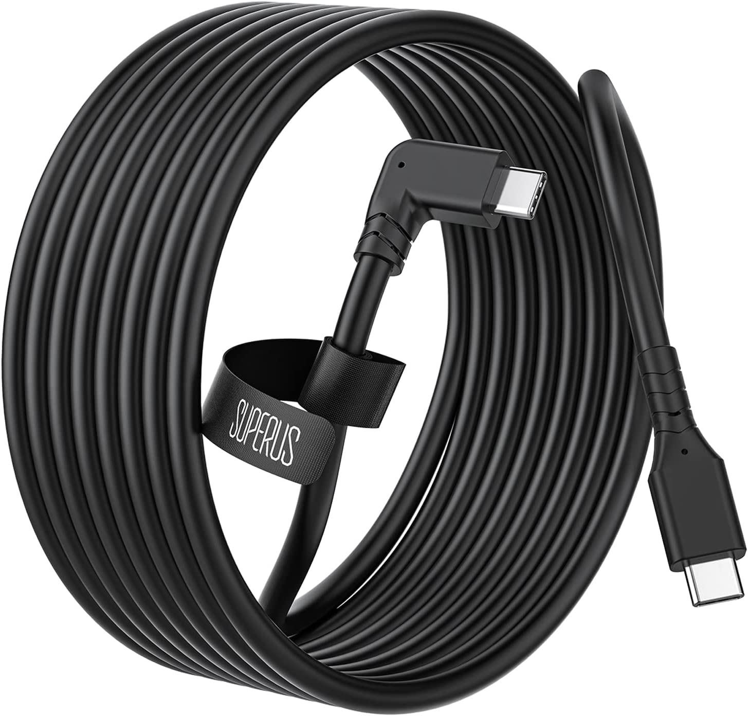 SUPERUS リンクケーブル 16フィート Oculus/Meta Quest 3/2/1対応 - USB C to USB C充電ケーブル 高速データ転送 & 充電コード VRヘッドセット ゲームPC/Steam VR用アクセサリー