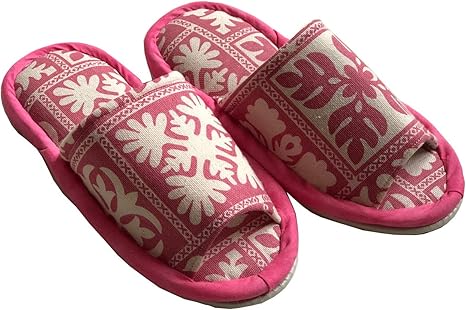 Amazon スリッパ 室内履き レディース ハワイアンキルト柄 ルームシューズ ピンク かわいい 手作り ハンドメイド Saboten スリッパ 通販