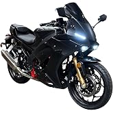 Venom X22RR 250cc EFI Fuel-Injected 6-Speed Motorcycle, Street &amp; Highway Use Fuel Efficient Sport Bike, 300cc, Racing Street Design with Digital Dash Red Frame Gold Shocks