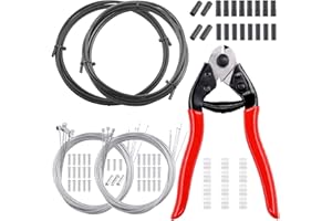Swpeet 83Pcs Stainless Steel Bike Cable Cutter and Brake Cable Housing Shift Cable Housing with End Caps, Bike Brake Cable Sh