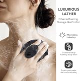 BEAUTAIL Silicone Body Scrubber 2 Pack with No-Slip Handle Black+Starlight view 3