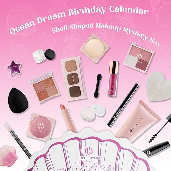 COLOR NYMPH MAKEUP KIT FOR GIRL, BIRTHDAY GIFT FOR TEEN GIRLS, 24PCS BIRTHDAY ADVENT CALENDAR FOR TEENAGER GIRLS #PINK