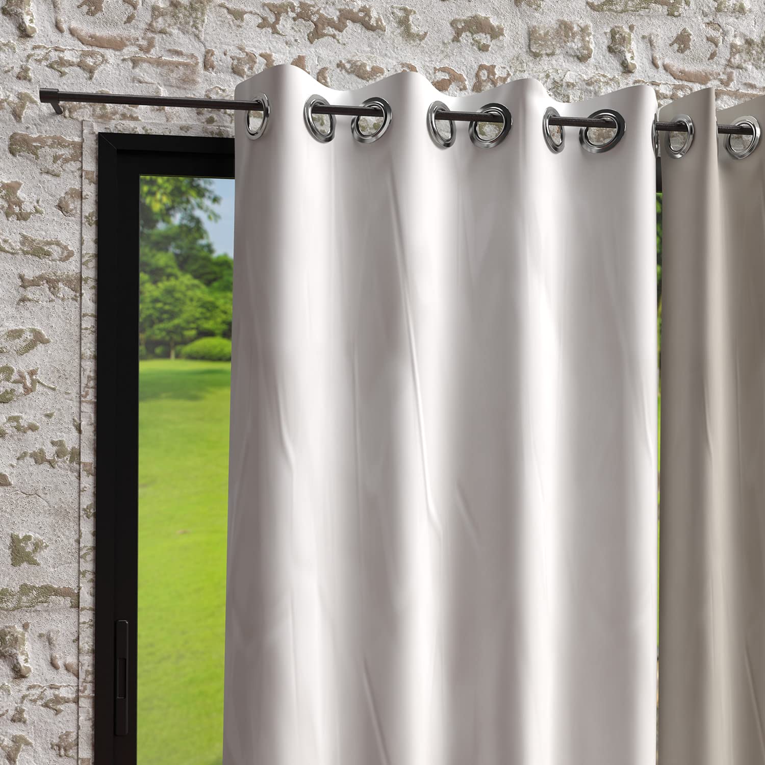 Soleil d'ocre Curtain Panel 135 x 250 cm White