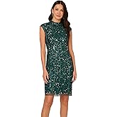 Adrianna Papell Womens Bead Cocktail Dress