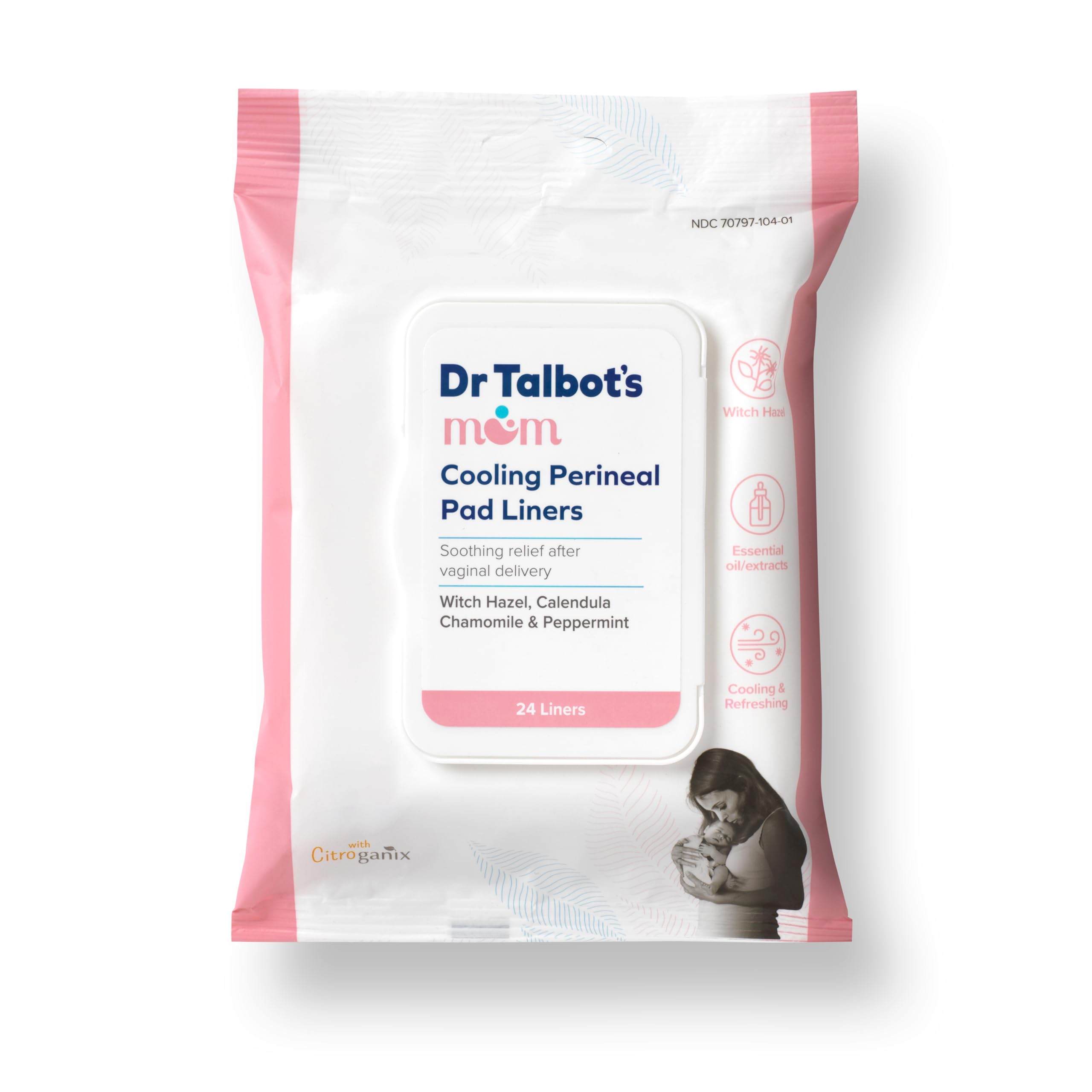 Photo 1 of Dr. Talbot's Mom Postpartum Perineal Pad Liners - Instant Cooling Witch Hazel Pad Liners for Postpartum Care - 24 Count