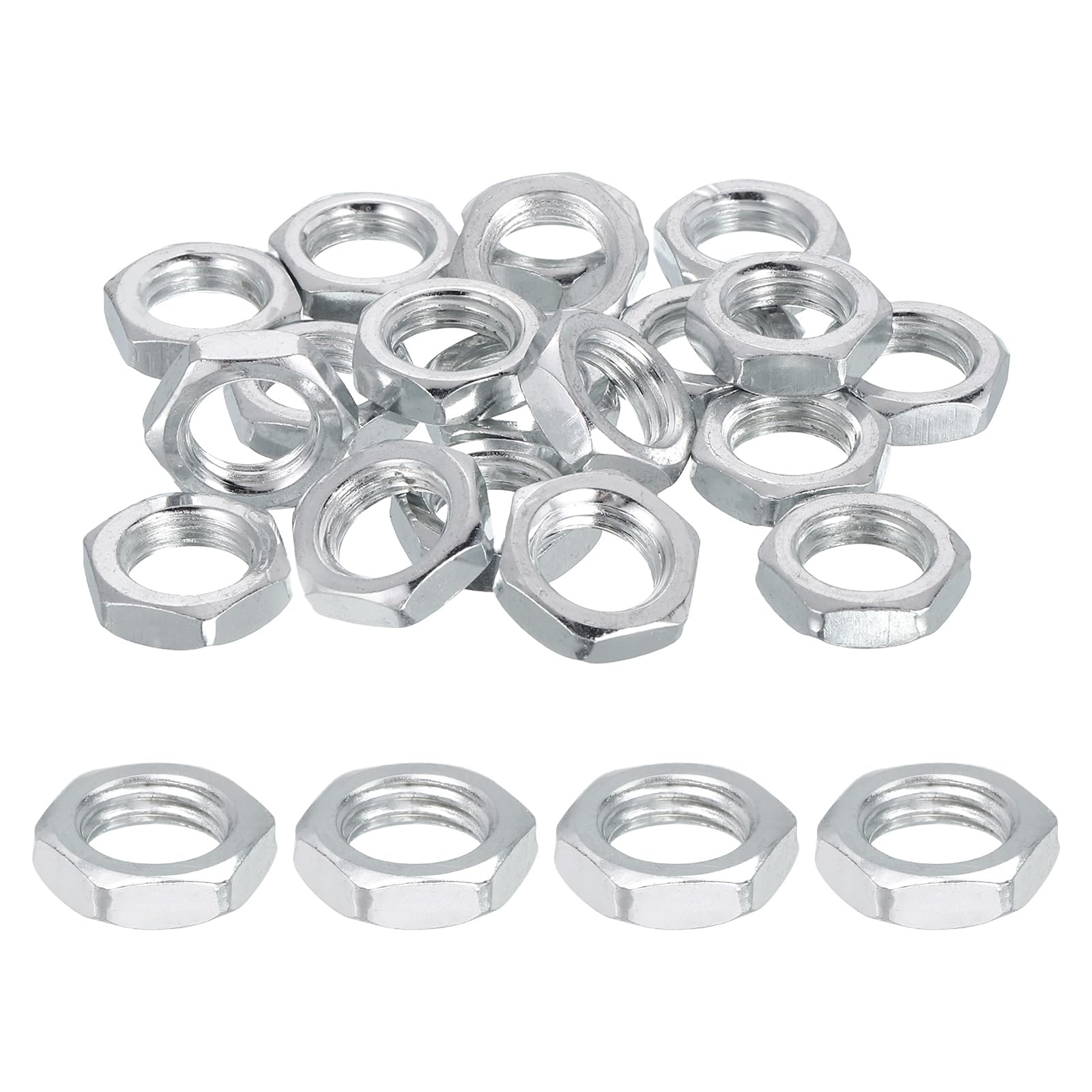 Photo 1 of PATIKIL M12x1.5x5mm Steel Hex Nuts, 40Pcs Metric Fine Thread Carbon Steel Zinc Plated Finished Hardware Screw Nuts Fasteners for Machinery Manufacturing, Industrial Use, 17mm Width