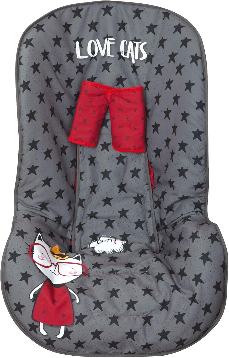 Babyline 11000602 Unisex Car Seat Cover, Love cats
