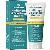 Antifungal Cream for Jock Itch, Ringworm, Psoriasis & Athlete’s Foot – Extra Strength Relief for Itchy, Burning Skin – Fast-Acting Formula for Tinea Cruris, Tinea Versicolor & Skin Irritations