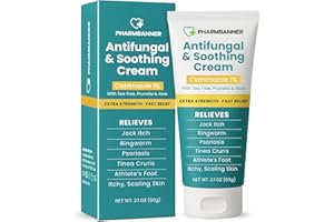 PHARMBANNER Antifungal Cream for Jock Itch, Ringworm, Psoriasis & Athlete’s Foot – Extra Strength Relief for Itchy, Burning Skin – Fast-Acting Formula for Tinea Cruris, Tinea Versicolor & Skin Irritations