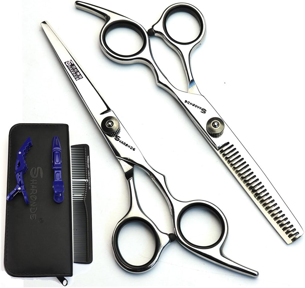 Axemoore Contemporary Hairdressing Scissors, Blue & Black, 6.0 inch, Stainless Steel, Convex Razor Edge
