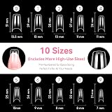 Makartt Medium Coffin Nails 500pcs 10 Sizes Clear Nail Tips for Gel Extensions view 6