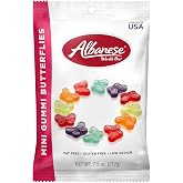 Albanese Candy, Mini Gummi Butterflies, 7.5-Ounce Bag, Pack of 12 | Soft and Chewy Gummies, Gluten Free, Fat Free | 6 Natural Flavors and Colors | Perfect for Parties and Baking with Kids