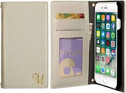 Amazon Co Jp Iphone 12 Mini ケース 手帳型 ケース 大人 シンプル ゴールド イニシャル付 レザー カバー 文字 M 専用 グレー 携帯ケース 家電 カメラ