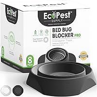 Bed Bug Interceptors - 8 Pack | Bed Bug Blocker (Pro) Interceptor Traps (Black) | Eco Friendly Insect Trap for Bed Legs | No 