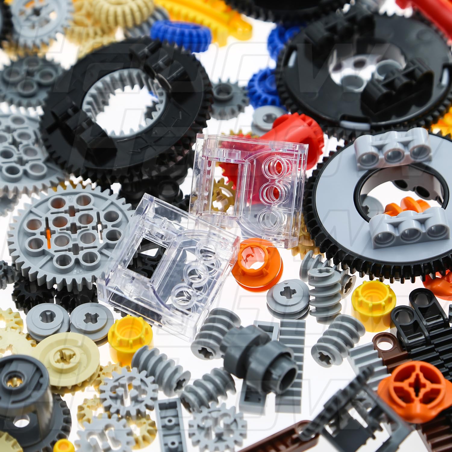 Habow 162pcs Technic-Parts Gears-Axle-Pin-Connector Compatible with Lego-Technic, Gear Box Technic Cam Differential Engine Kit. MOC-Replacement-Pieces