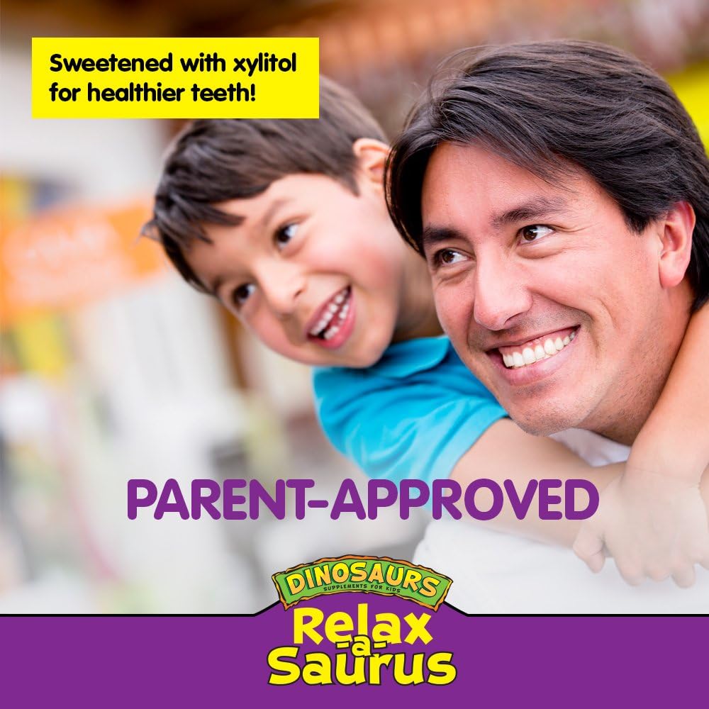 KAL® Relax-a-Saurus | Stress Support for Kids | L-Theanine Relaxation Blend for Children | Grape Flavor Chewables | 30 Servings: Health & Personal Care
