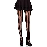 Leg Avenue womens Net and Opaque Striped Tights Black One Size
