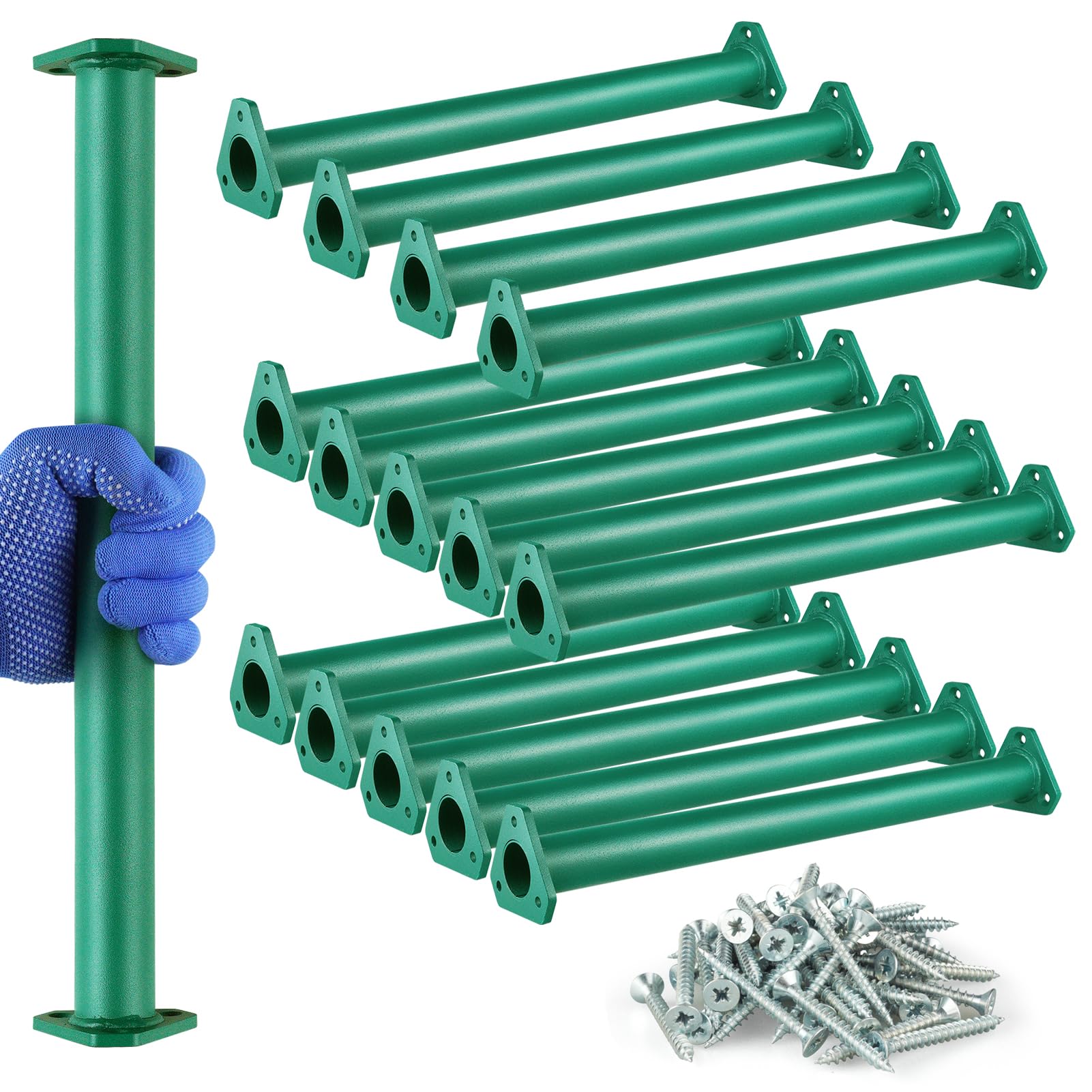 Photo 1 of EISENSP 15 Set Metal Monkey Bars Ladder Rungs Set for Backyards Playground and Children Indoor and Outdoor Climbing Kit (16 Inch, Green)