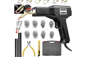 VTSHENY Plastic Welder,2 in 1 Plastic Welding Repair Kit with 1000pcs Hot Staples,4pcs Plastics Welding Rods,knife,Plier, Hot Staples Weld Gun Repair Kit for Car Bumper And Most Plastics(Black)