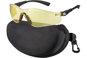 xaegistac Shooting Glasses Anti-fog Shooting Range Eye Protection, Adjustable Safety Glasses with Zipper Hard Case