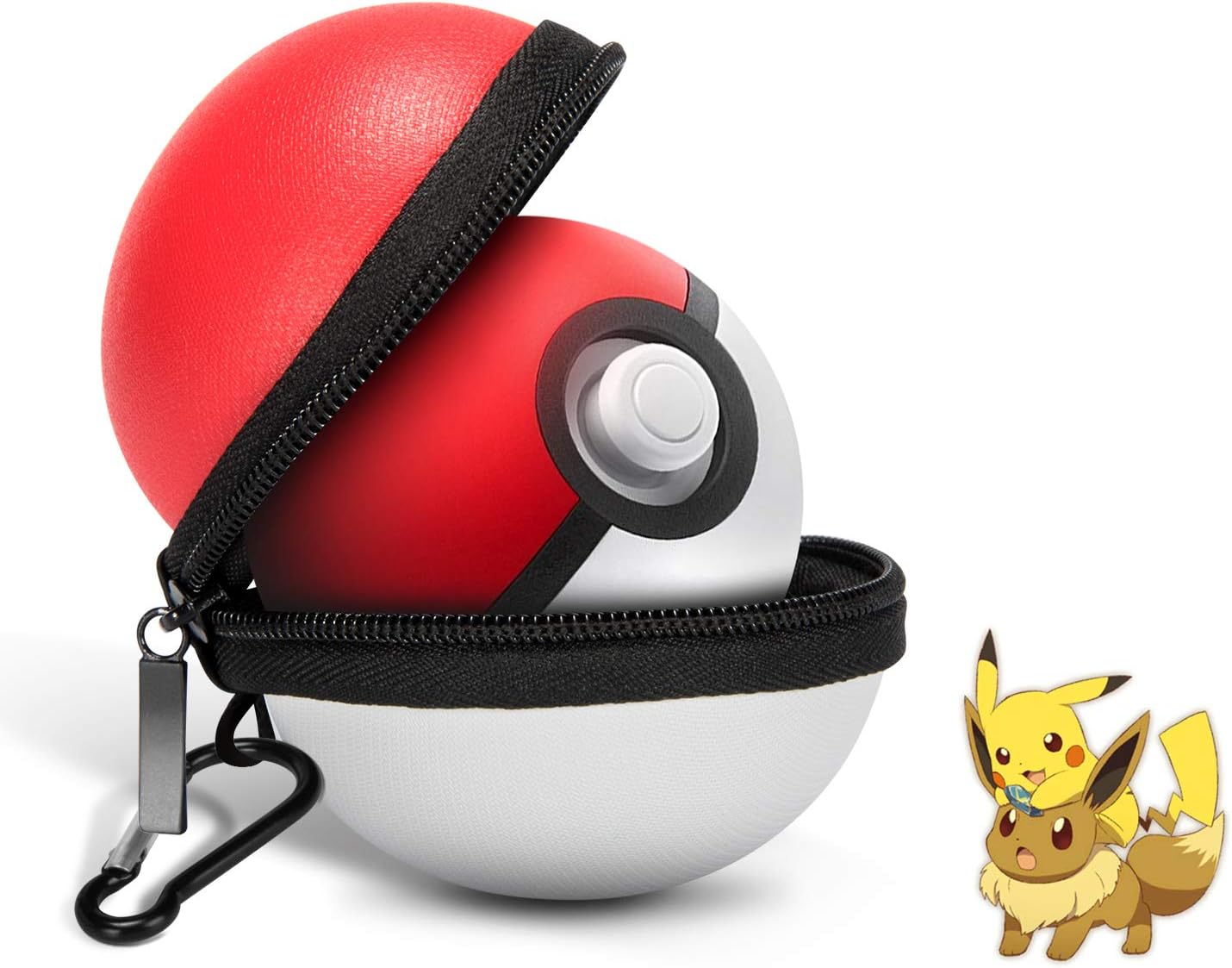 Carrying Case for Nintendo Switch Poke Ball Plus Controller, Pokeball Plus Case for Pokemon Lets Go Pikachu/Eevee Game (White and Red)