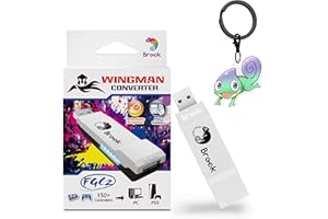 Brook Wingman FGC2 Converter with Keychain-Arcade Joystick Adapter Gamepad for PS5 & PC, Supports All PS5 Games (Official Exc