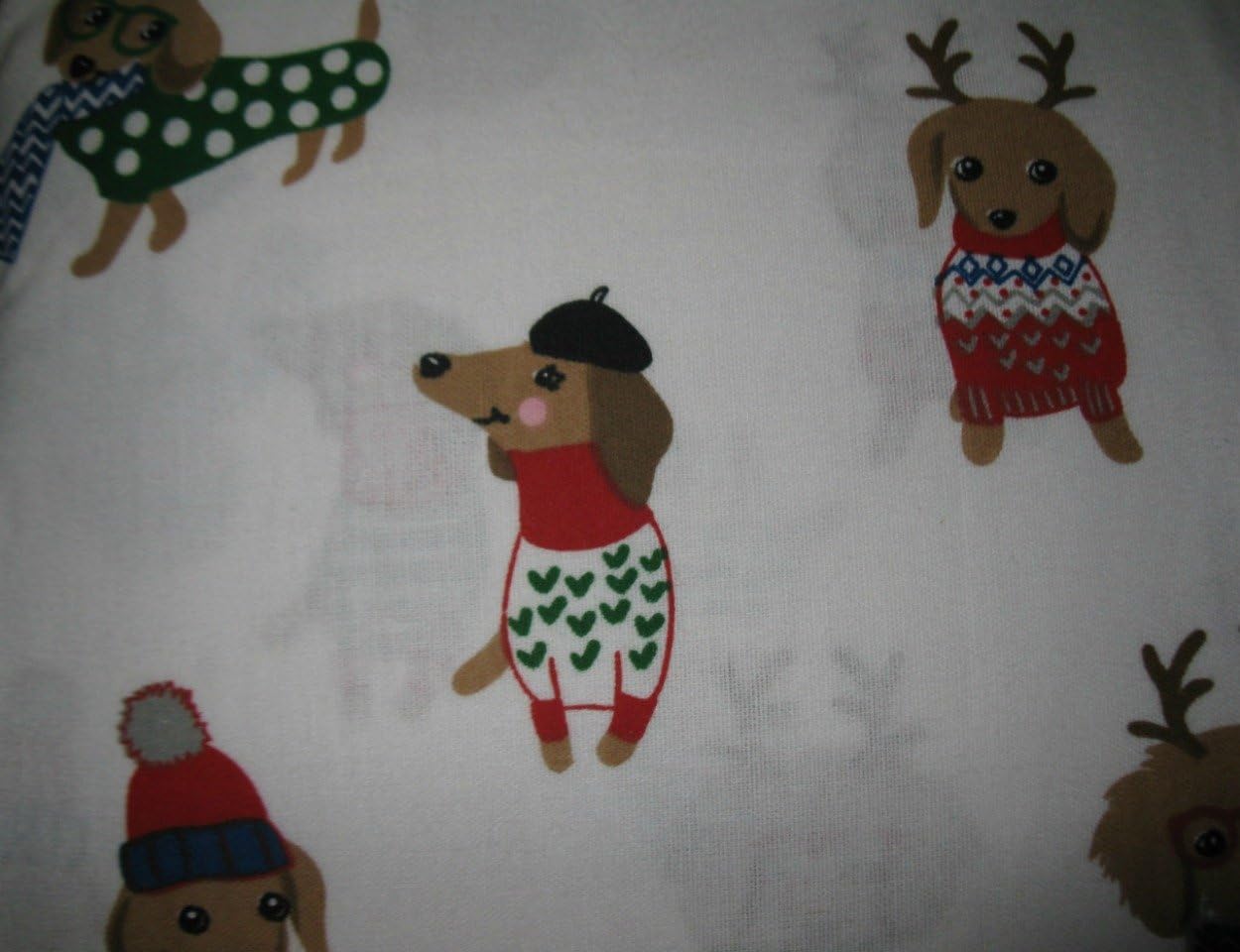 Cynthia Rowley Queen Dachshund Flannel Sheet Set