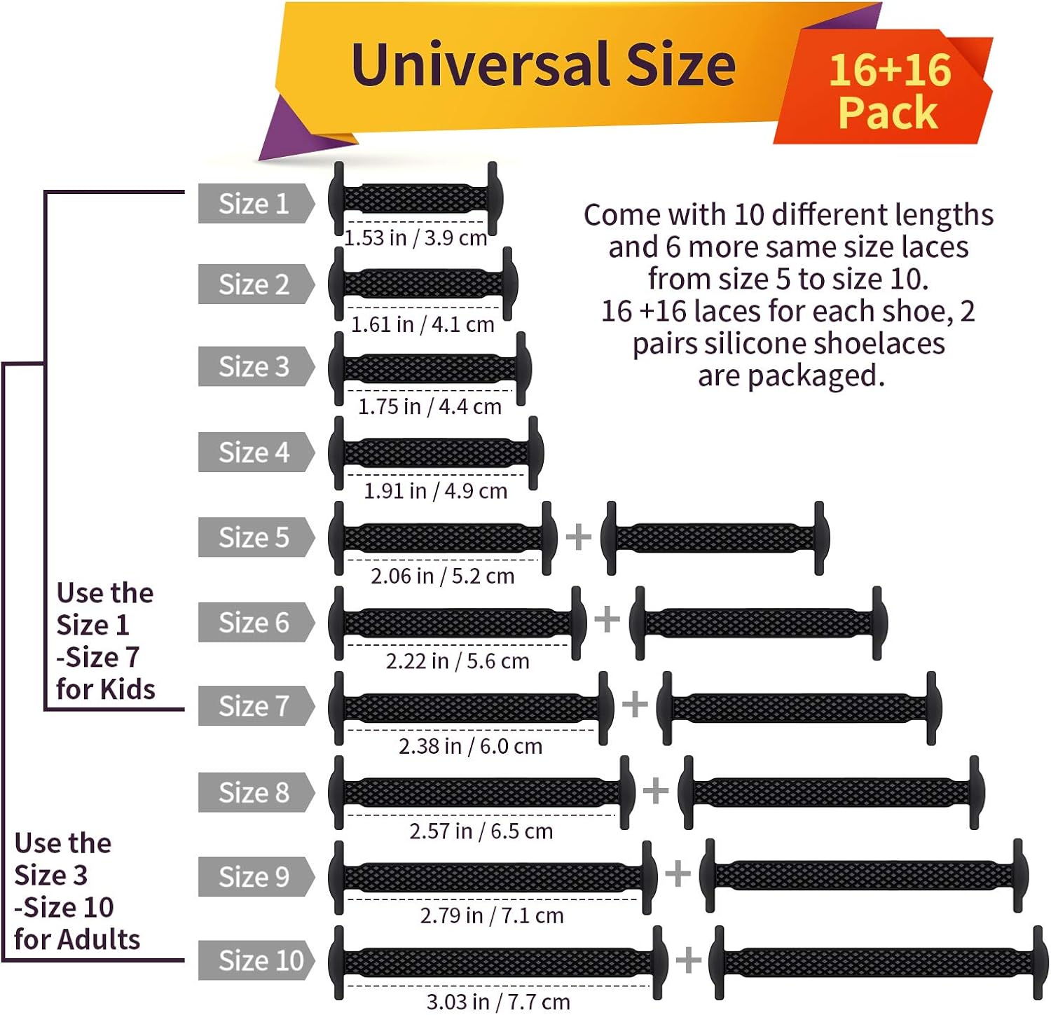 Udaily No Tie Shoelaces for Kids and Adults, Elastic Silicone Shoe Laces for Sneaker: Shoes