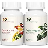 Daily Fruit and Veggies Supplement for Adults - Super Fruits and Vegetables Supplement with 37 Different Super Foods for Overall Health Wellness and Immune Support - Non-GMO and Vegan (30 Servings)