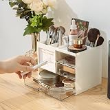 RISEMART Desk Organiser with 3 Drawers White 21x14.5x15.5cm Pen Holder view 6