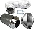 iPower GLFANXINL6FILT6MD25C 6Inch High CFM Inline Exhausting Fan & Carbon Air Filter w/1050+ IAV Australia Virgin Charcoal,Pre-Filter Included,Reversible Flange & 25Feet Ducting w/2Clamps Combo