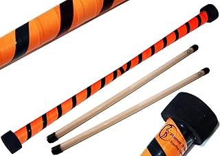 TWIST Devilstick (Orange/Schwarz) inkl. Holz Handstäbe mit 2 mm Silikonmantel von Flames N Games Devil stick Set Für Kinder und Erwachsene.