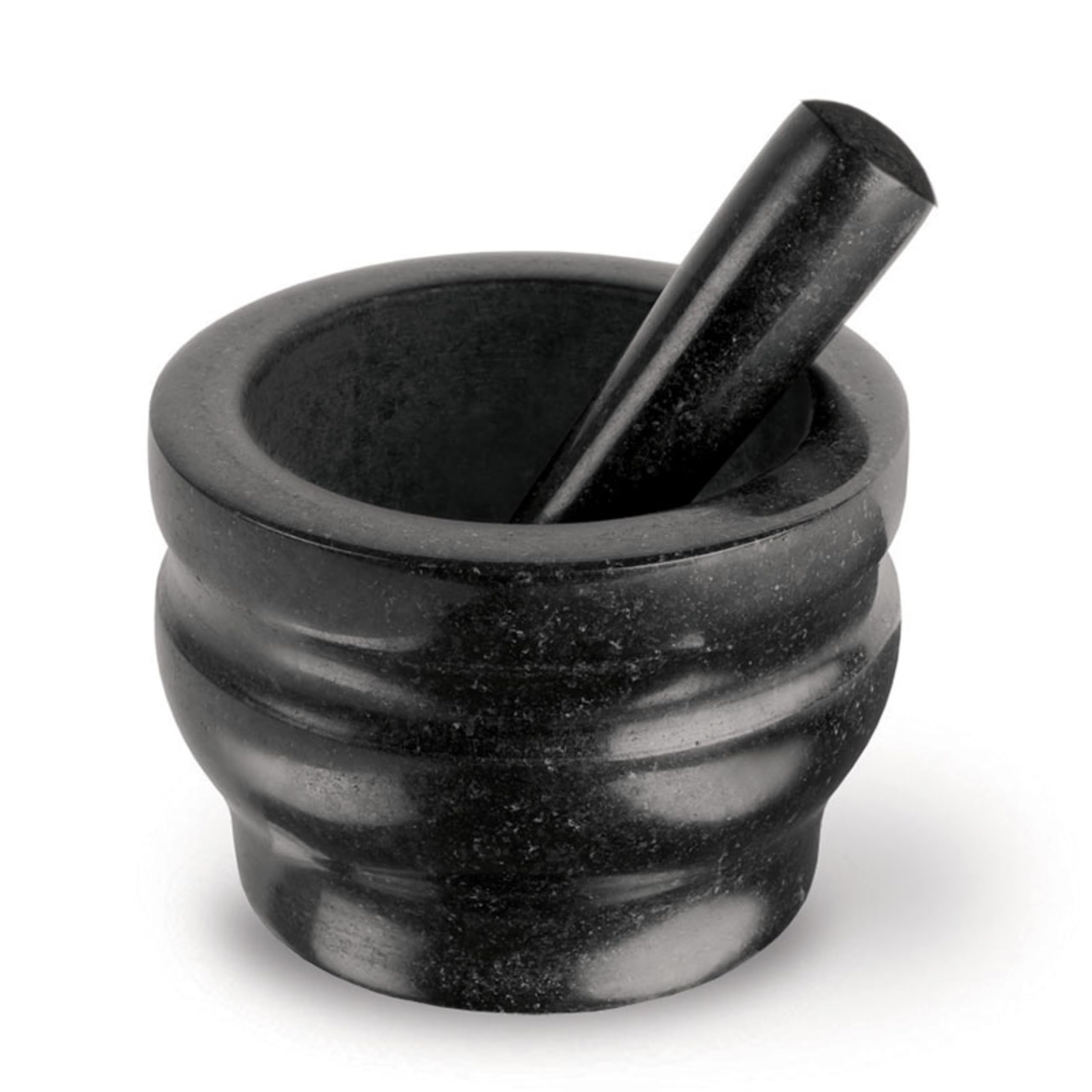 Cole & Mason Worcester Black Pestle & Mortar Set, Granite, Spice Grinder/Herb Grinder, 140mm, Small Pestle and Mortar Set, 2 Year Guarantee
