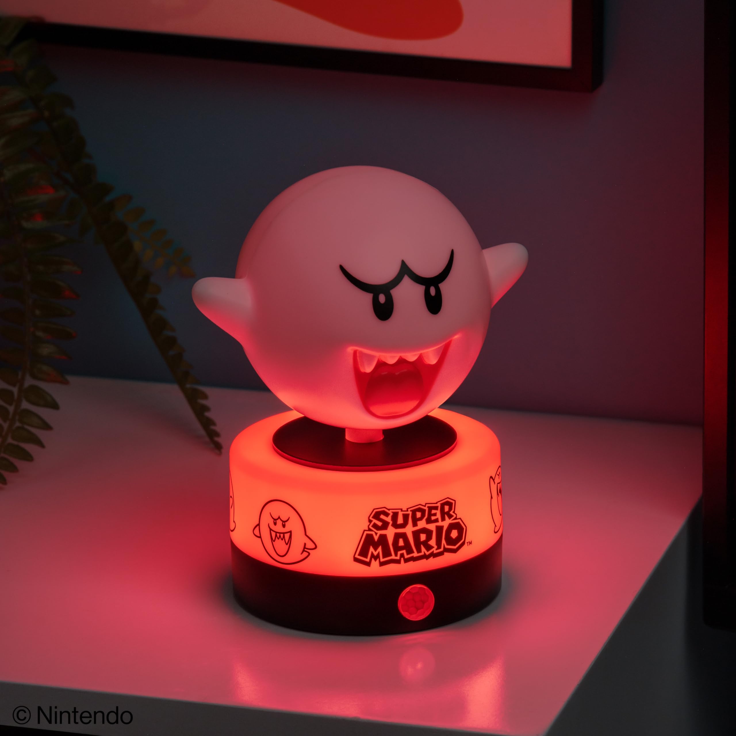 Paladone Super Mario Boo Bewegungsmelder, Raumwächter und Nachtlicht, offiziell lizenzierte LED-Lampe und Sicherheitsalarm von Nintendo für Kinderzimmer, Teenager und Zuhause, Geschenkidee 3
