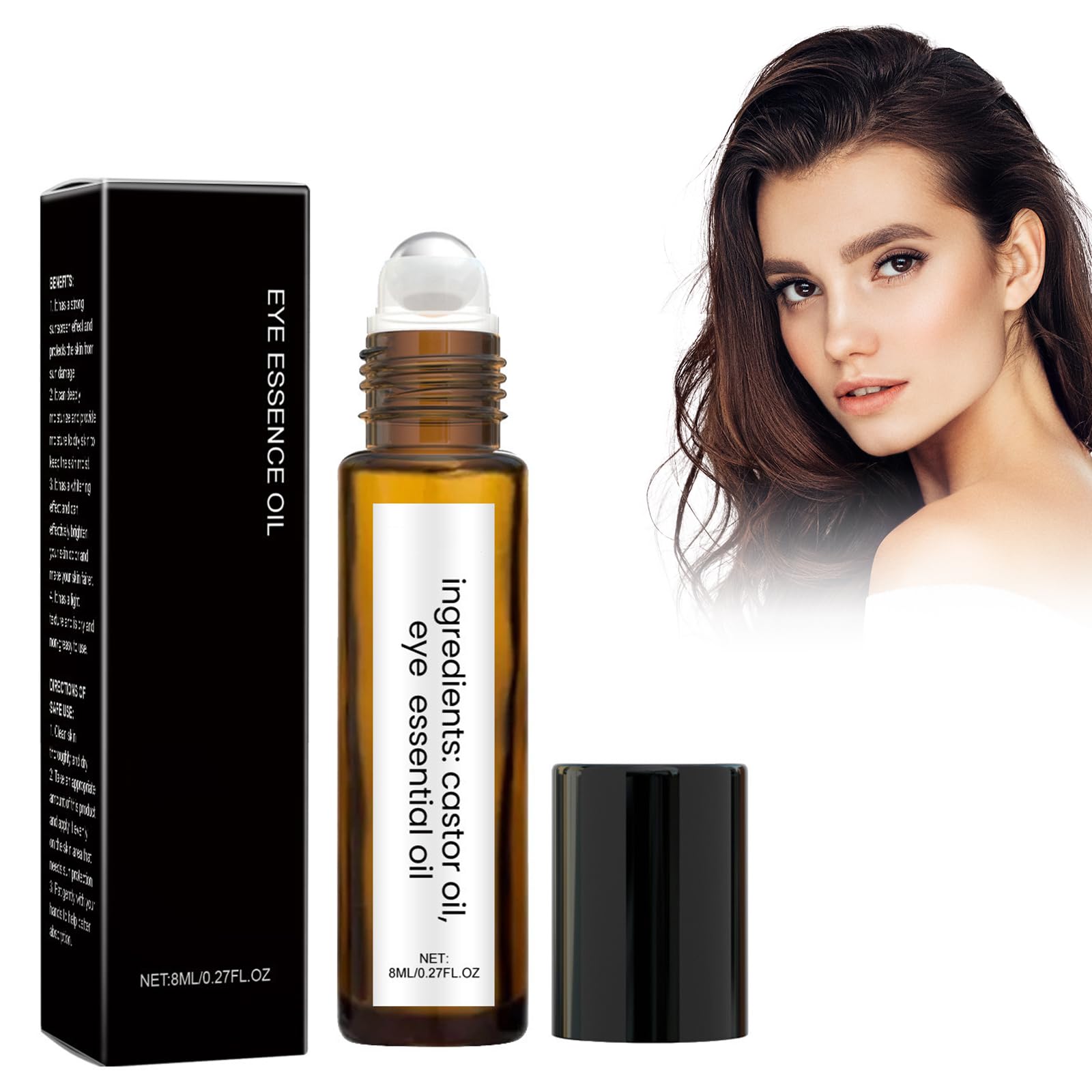 8ml Castor Oil Eye Roller 1 PCS, Rollerball Castor Oil, Castor Oil Roller Ball, Eye Roller, Castor Oil and Frankincense Roller Ball, Castor Oil for Skin, Developed to Suit a Variety of Skin Types