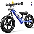 LEDIVO Toddler Balance Bike 2 Year Old, No Pedal 12 Inch Bike for Kids 24 Months to 5 Years Old, Customize Plate (3 Stickers Included), Gift Bikes for Boys Girls 2-5