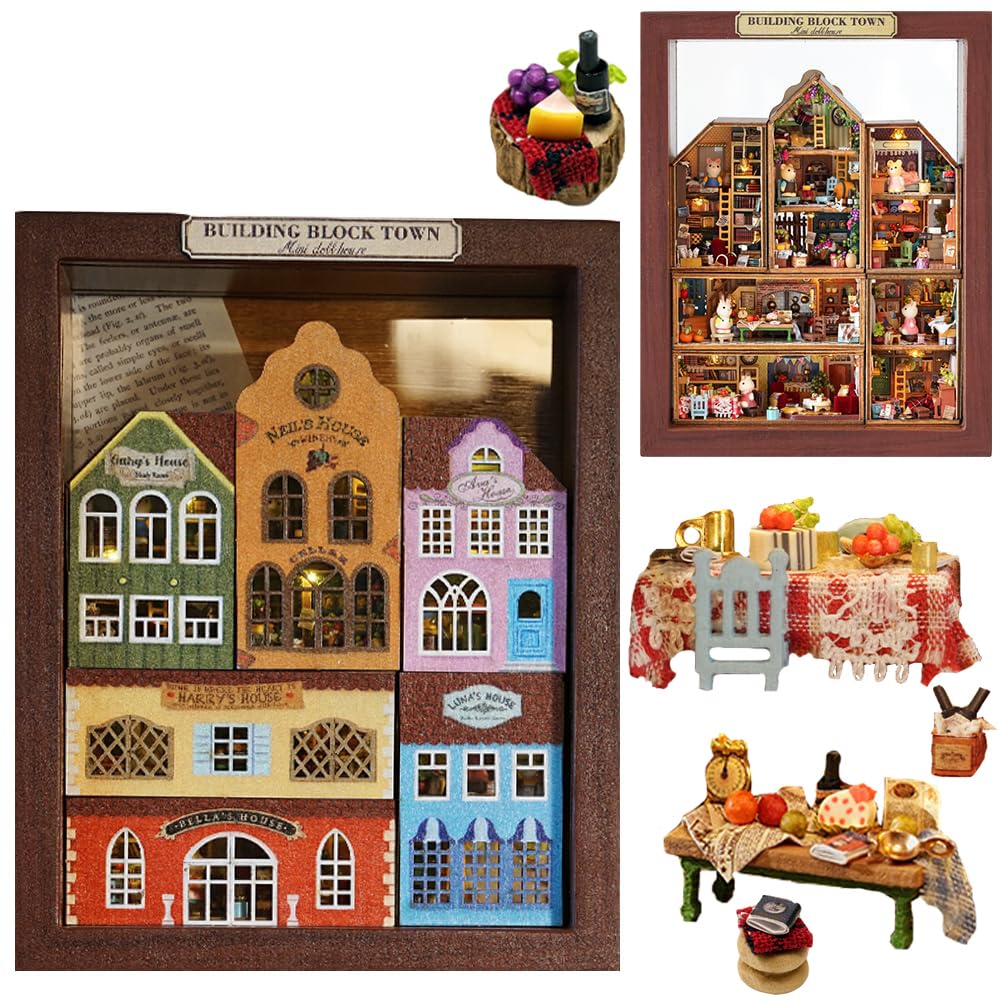 TOPBSFARNY DIY Dollhouse Kit Creative Assembly Miniature Scenery Doll House Mini World Series Miniature Collection 3D Wooden Puzzle for Women and Men Gift (QH-032)