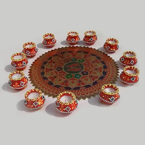 Buy Nestroots Handmade Terracotta Decorative Diya Candles For