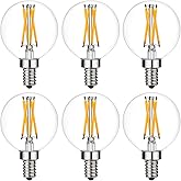 LiteHistory Dimmable G16.5 LED Light Bulb 6W Equal 60W 600lm AC120V Candelabra Bulb 60W for Chandeliers, Ceiling Fan, Vanity 