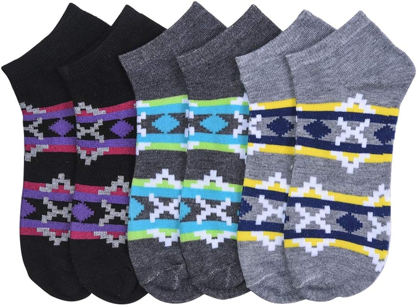 Women's Socks - Ankle Cut, Low Cut, No Show, Footie, Casual, Sport, Athletic Girls Socks in Colorful Patterns: Clothing