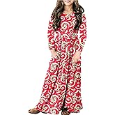 Deerose Girls Maxi Dress Casual Holiday Long Dresses with Pockets 5-14 Years