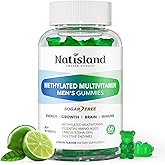 Methylated Multivitamin for Men Gummies, Men`s Multivitamins Gummies with Vitamin B Complex, A, C ,D3, E, K2, Calcium, Magnesium, Omega-3, Energy & Immune, Vegan, 50 Plus, Sugar Free, 60 Count