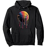Basketball Colorful Drip Graphic Pullover Hoodie